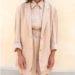 Frankie Shop Grayish-Olive Blazer OS